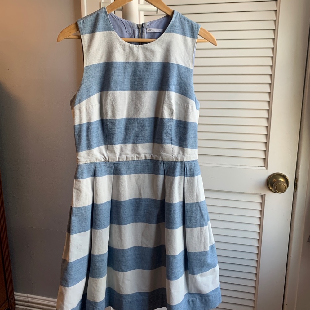 Gap- Blue & White Striped Babydoll Style Dress